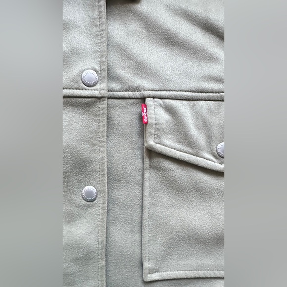 Levis Women’s Faux Suede Shaket Oversized Plus size 3X Zip Up Snap Button Shacky - Picture 8 of 12